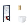 Grohe Rapid SL Set predstenovej inštalácie, klozetu, dosky SoftClose a tlačidla Skate Cosmopolitan, Triple Vortex, Cool Sunrise SANI11BB4127-GR