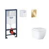 Grohe Rapid SL Set predstenovej inštalácie, klozetu, dosky SoftClose a tlačidla Arena Cosmopolitan S, Triple Vortex, Cool Sunrise SANI11BB4130-GR