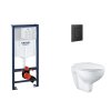 Grohe Rapid SL Set predstenovej inštalácie, klozetu, dosky SoftClose a tlačidla Even, phantom black SANI11BB5113-GR
