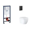 Grohe Rapid SL Set predstenovej inštalácie, klozetu, dosky SoftClose a tlačidla Even, Triple Vortex, phantom black SANI11BB5116-GR