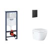 Grohe Rapid SL Set predstenovej inštalácie, klozetu, dosky SoftClose a tlačidla Even, phantom black SANI11BB5119-GR