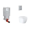 Grohe Uniset Set predstenovej inštalácie, klozetu, dosky SoftClose a tlačidla Skate Cosmopolitan, Triple Vortex, kefovaná nerezová oceľ SANI15BB2106-GR