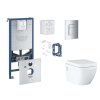 Grohe Rapid SLX Set predstenovej inštalácie, klozetu, dosky SoftClose, tlačidla Skate Cosmopolitan a súpravy na vhadzovanie tabliet, chróm SANI11BB2129-GR