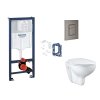 Grohe Rapid SL Set predstenovej inštalácie, klozetu, dosky SoftClose, tlačidla Skate Cosmopolitan a súpravy na vhadzovanie tabliet, kefovaný Hard Graphite SANI11BB5134-GR