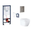 Grohe Rapid SL Set predstenovej inštalácie, klozetu, dosky SoftClose, tlačidla Skate Cosmopolitan a súpravy na vhadzovanie tabliet, Triple Vortex, kefovaný Hard Graphite SANI11BB5136-GR