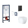 Grohe Rapid SL Set predstenovej inštalácie, klozetu, dosky SoftClose, tlačidla Even a súpravy na vhadzovanie tabliet, phantom black SANI11BB5137-GR