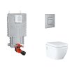 Grohe Uniset Set predstenovej inštalácie, klozetu, dosky SoftClose a tlačidla Skate Cosmopolitan, kefovaná nerezová oceľ SANI15BB2109-GR