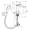 Hansgrohe Vivenis Umývadlová batéria s výpusťou Push-Open a bidetovou spŕškou, EcoSmart, chróm 75210000-HG