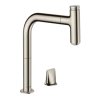 Hansgrohe M71 Drezová batéria M7119-H200 s výsuvnou spŕškou, 2-otvorová inštalácia, sBOX, vzhľad nerezový 73804800-HG