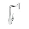 Hansgrohe M71 Drezová batéria Metris Select s výsuvnou koncovkou, EcoSmart, chróm 14786000-HG