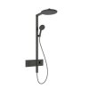 Hansgrohe Raindance Alive S Sprchový set s termostatom, priemer 30 cm, 3 prúdy, kefovaný čierny chróm 24582340-HG