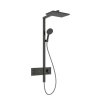 Hansgrohe Raindance Alive Q Sprchový set s termostatom, 21x34 cm, 3 prúdy, kefovaný čierny chróm 24590340-HG