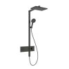 Hansgrohe Raindance Alive Q Sprchový set s termostatom, 21x34 cm, 3 prúdy, kefovaný čierny chróm 24580340-HG