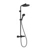 Hansgrohe Activera S Sprchový set s termostatom, priemer 24 cm, 2 prúdy, EcoSmart+, matná čierna 28083670-HG