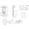 Geberit Duofix Set predstenovej inštalácie, klozetu a dosky Villeroy Boch, tlačidla Sigma20, DirectFlush, SoftClose, CeramicPlus, biela/lesklý chróm SANI11CK3114