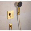 Hansgrohe Raindance Alive Select S Set sprchovej hlavice, držiaka a hadice, 3 prúdy, EcoSmart, leštený vzhľad zlata 24611990-HG
