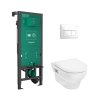 Hansgrohe GladeLake S Set predstenovej inštalácie, klozetu GladeLake S a dosky, tlačidlo iFrame Original Q, biela 60301450-HG