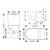 Hansgrohe EluPura Original S WC kombi s doskou SoftClose, zadný odpad, AquaChannel Flush, HygieneEffect, spodné napúšťanie, biela 62040450-HG