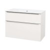 Mereo Mailo Skrinka s umývadlom 81x72x48 cm, 2 zásuvky, biela CN511