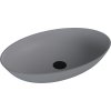 Polysan UNITY CONCEPT BANERA OVAL umývadlo na dosku, liaty mramor, 60x40cm, šedá mat 14397.31