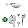 Hansgrohe  Sprchový set s batériou pod omietku, s telesom, priemer 20 cm, 2 prúdy, chróm SANI21HHH012-HG