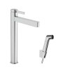 Hansgrohe Finoris Umývadlová batéria s výpusťou Push-Open a bidetovou spŕškou, EcoSmart, chróm 76220000-HG