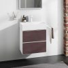 Hansgrohe Xevolos E Umývadlová skrinka 58x58x48 cm, 2 zásuvky, matná biela/tmavý dub 54175730-HG
