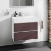 Hansgrohe Xevolos E Umývadlová skrinka 78x58x48 cm, 2 zásuvky, matná biela/tmavý dub 54178730-HG