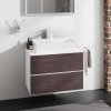 Hansgrohe Xevolos E Umývadlová skrinka 78x56x55 cm, 2 zásuvky, matná biela/tmavý dub 54187730-HG