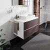 Hansgrohe Xevolos E Umývadlová skrinka 98x56x55 cm, 2 zásuvky, matná biela/tmavý dub 54190730-HG