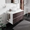 Hansgrohe Xevolos E Umývadlová skrinka 118x56x55 cm, 2 zásuvky, matná biela/tmavý dub 54193730-HG