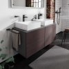 Hansgrohe Xevolos E Umývadlová skrinka 137x56x55 cm, 4 zásuvky, matná sivá/tmavý dub 54198730-HG