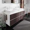 Hansgrohe Xevolos E Umývadlová skrinka 157x56x55 cm, 4 zásuvky, matná biela/tmavý dub 54199730-HG