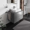 Hansgrohe Xevolos E Doska pod umývadlo, 98x55 cm, výrez uprostred, matná sivá 54209760-HG