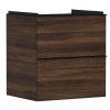 Hansgrohe Xelu Q Umývadlová skrinka, 63x58x50 cm, 2 zásuvky, tmavý orech/matná čierna 54026670-HG