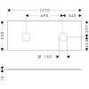 Hansgrohe Xevolos E Doska pod umývadlo, 137x55 cm, 2 výrezy, matná biela 54332700-HG