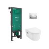 Hansgrohe EluPura Original S Set predstenovej inštalácie, klozetu EluPura Original S a dosky SoftClose, tlačidlo iFrame Original S, chróm 60302000-HG