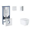 Grohe Rapid SLX Set predstenovej inštalácie, klozetu, dosky SoftClose a tlačidla Skate Cosmopolitan, matný chróm SANI11BB2111-GR