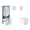 Grohe Rapid SLX Set predstenovej inštalácie, klozetu, dosky SoftClose a tlačidla Skate Cosmopolitan, Triple Vortex, Moon White SANI11BB3107-GR