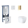 Grohe Rapid SLX Set predstenovej inštalácie, klozetu, dosky SoftClose a tlačidla Skate Cosmopolitan, Triple Vortex, Cool Sunrise SANI11BB4107-GR