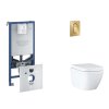 Grohe Rapid SLX Set predstenovej inštalácie, klozetu, dosky SoftClose a tlačidla Arena Cosmopolitan S, Triple Vortex, kefovaný Cool Sunrise SANI11BB4109-GR