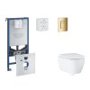 Grohe Rapid SLX Set predstenovej inštalácie, klozetu, dosky SoftClose a tlačidla Skate Cosmopolitan, Cool Sunrise SANI11BB4117-GR
