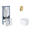Grohe Rapid SLX Set predstenovej inštalácie, klozetu, dosky SoftClose a tlačidla Arena Cosmopolitan S, kefovaný Cool Sunrise SANI11BB4119-GR