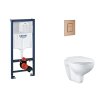 Grohe Rapid SL Set predstenovej inštalácie, klozetu, dosky SoftClose a tlačidla Skate Cosmopolitan, kefovaný Warm Sunset SANI11BB4123-GR
