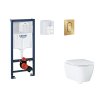 Grohe Rapid SL Set predstenovej inštalácie, klozetu, dosky SoftClose a tlačidla Arena Cosmopolitan S, kefovaný Cool Sunrise SANI11BB4139-GR