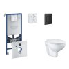 Grohe Rapid SLX Set predstenovej inštalácie, klozetu, dosky SoftClose a tlačidla Even, phantom black SANI11BB5101-GR