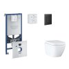 Grohe Rapid SLX Set predstenovej inštalácie, klozetu, dosky SoftClose a tlačidla Even, Triple Vortex, phantom black SANI11BB5104-GR