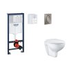 Grohe Rapid SL Set predstenovej inštalácie, klozetu, dosky SoftClose a tlačidla Arena Cosmopolitan S, kefovaný Hard Graphite SANI11BB5115-GR