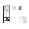 Grohe Rapid SL Set predstenovej inštalácie, klozetu, dosky SoftClose a tlačidla Arena Cosmopolitan S, Triple Vortex, kefovaný Hard Graphite SANI11BB5118-GR