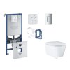 Grohe Rapid SLX Set predstenovej inštalácie, klozetu, dosky SoftClose, tlačidla Skate Cosmopolitan a súpravy na vhadzovanie tabliet, chróm SANI11BB2131-GR
